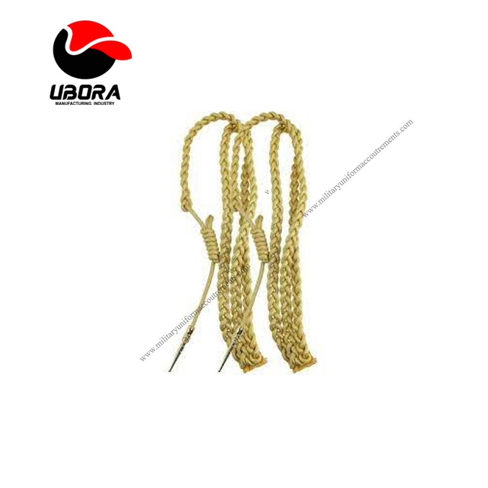 aiguilette gold work customized with loop wholesale Military Uniform aiguilette Suppliers, Military 